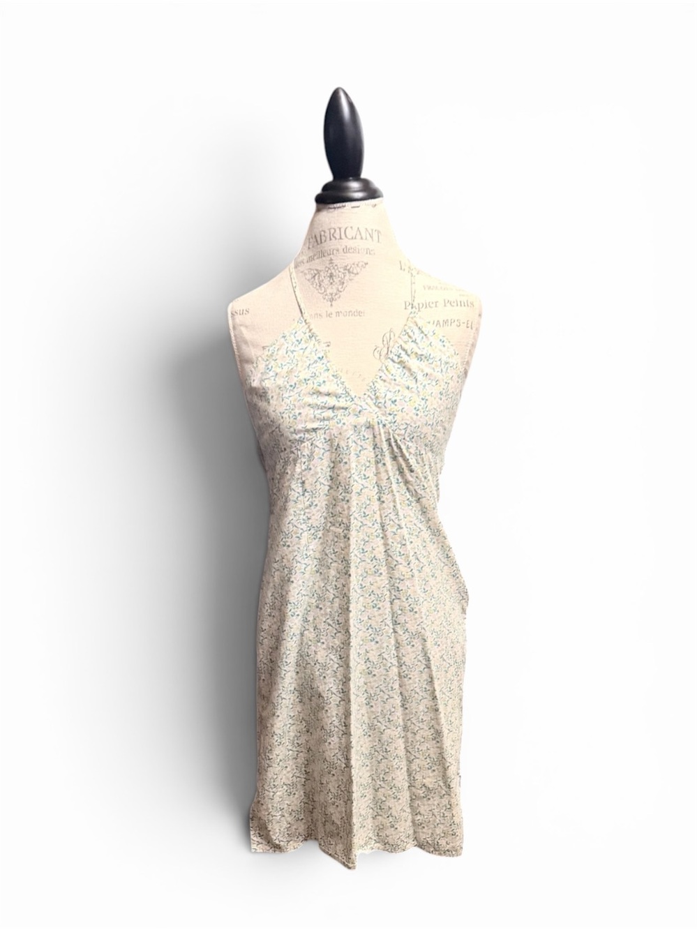 Abercrombie & Fitch Ivory Floral Babydoll Halter Dress Sz S